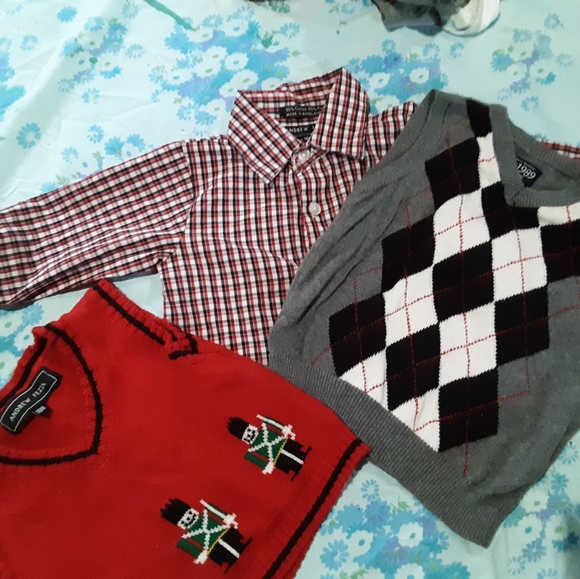 18 months 2 sweater vest and a dressy shirt - Picture 1 of 5